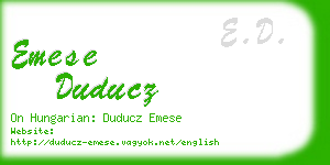 emese duducz business card